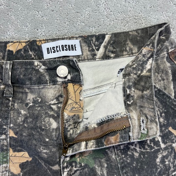 Disclosure Shorts Womens Size 9/29 Green Brown Cami Cotton Stretch Baggy Skate - Picture 2 of 11